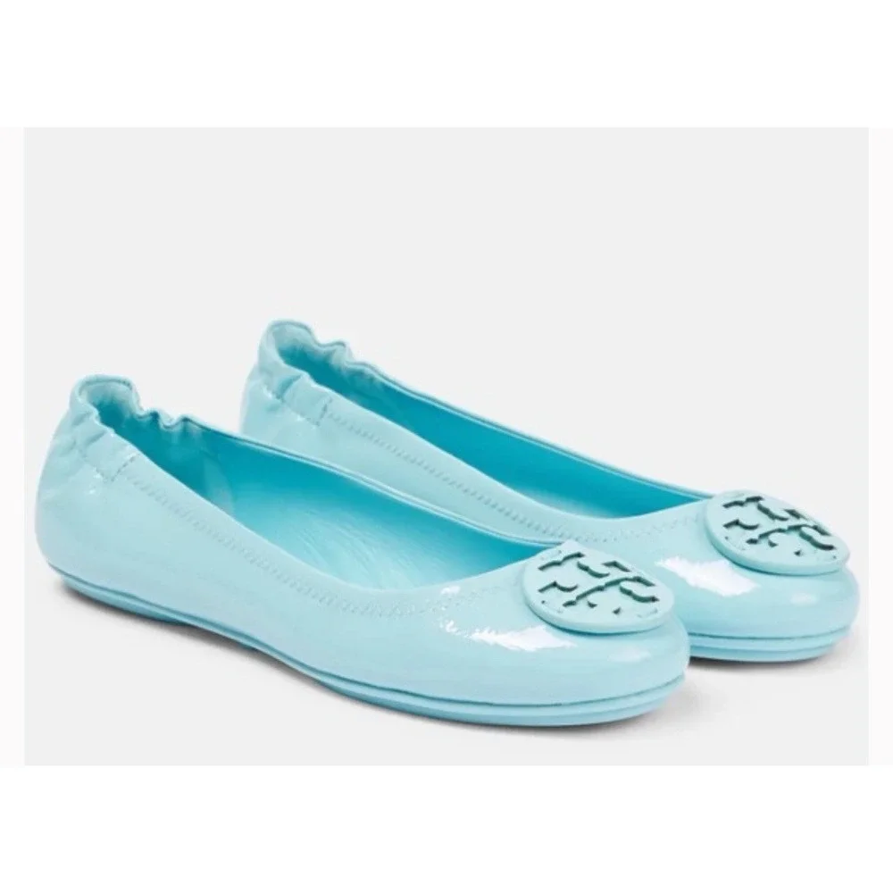 Tory Burch Baby Blue Patent Leather‎ Ballet Flats Size 7.5